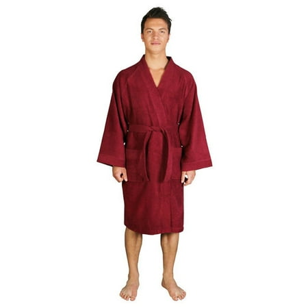 VOGMATE Mens Long 100/% Turkish Cotton Kimono Robe Lightweight Terry Spa Bathrobe With Pockets